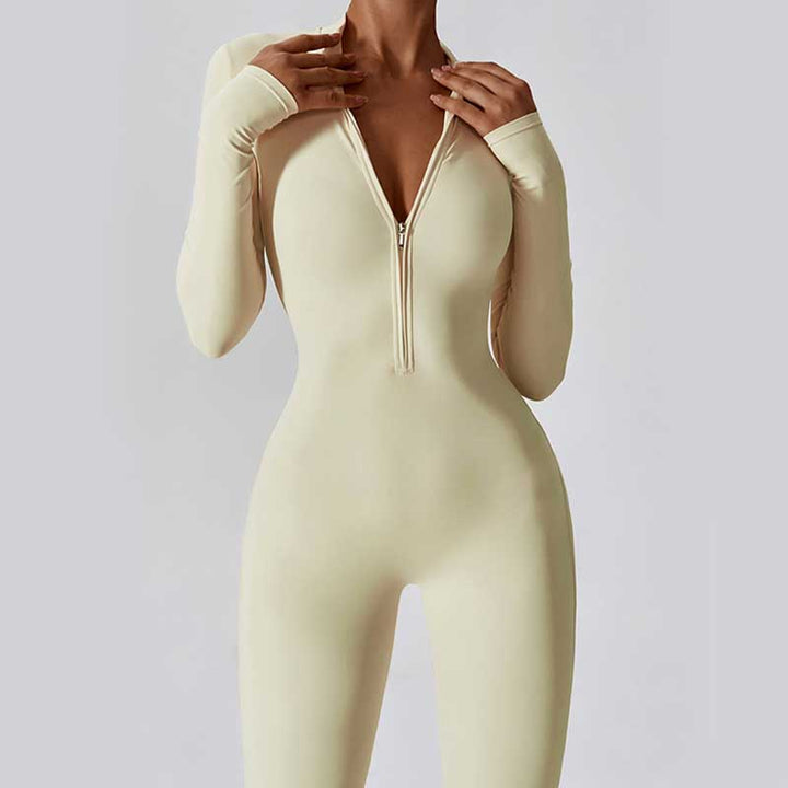 Buddha Stones Mujer Cremallera Manga Larga Shapewear Mono Deportes Fitness Yoga Body - image 34