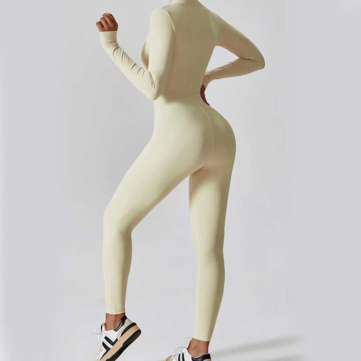 Buddha Stones Mujer Cremallera Manga Larga Shapewear Mono Deportes Fitness Yoga Body - image 32