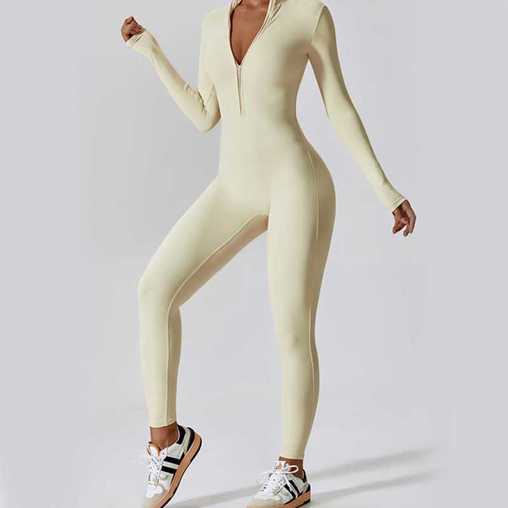 Buddha Stones Mujer Cremallera Manga Larga Shapewear Mono Deportes Fitness Yoga Body - image 31