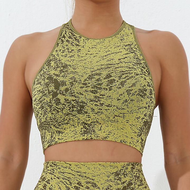 Buddha Stones Sin Costuras Fitness Crop Tank Top Cintura Alta Polainas Pantalones Deportes Gimnasio Yoga Trajes - image 12