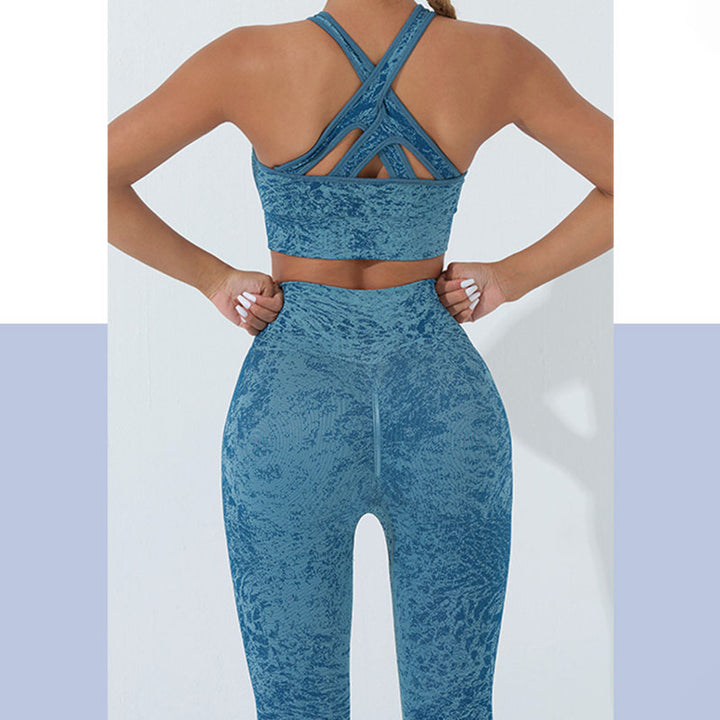 Buddha Stones Sin Costuras Fitness Crop Tank Top Cintura Alta Polainas Pantalones Deportes Gimnasio Yoga Trajes