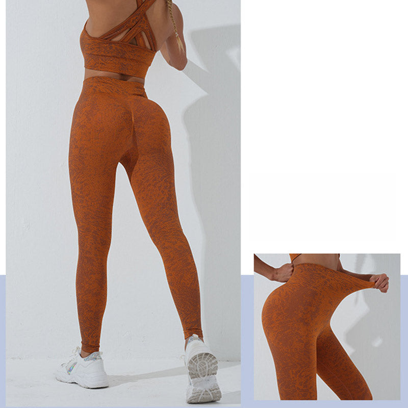 Buddha Stones Sin Costuras Fitness Crop Tank Top Cintura Alta Polainas Pantalones Deportes Gimnasio Yoga Trajes