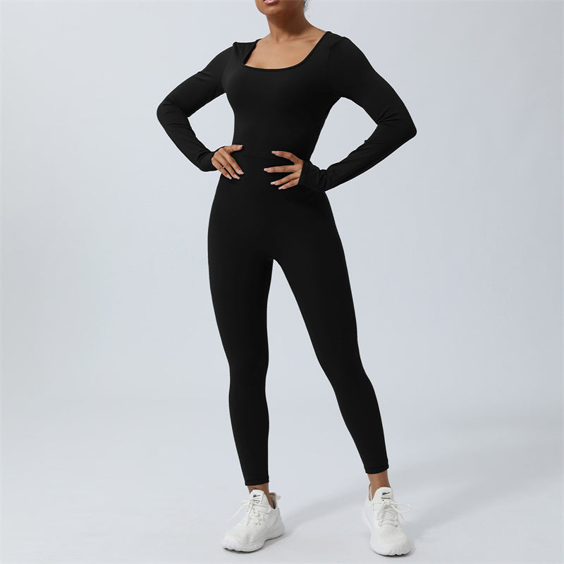 Buddha Stones Mono de manga larga sin espalda para mujer, mono deportivo para yoga y fitness - Negro - US8-10, UK/AU12-14, EU40-42 (XL)  - image 21