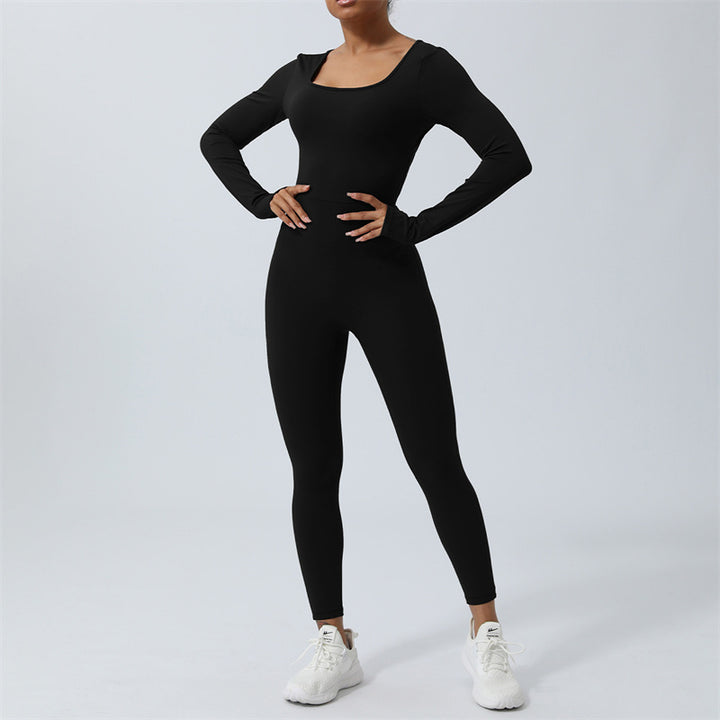Buddha Stones Mono de manga larga sin espalda para mujer, mono deportivo para yoga y fitness - Negro - US8-10, UK/AU12-14, EU40-42 (XL)  - image 21