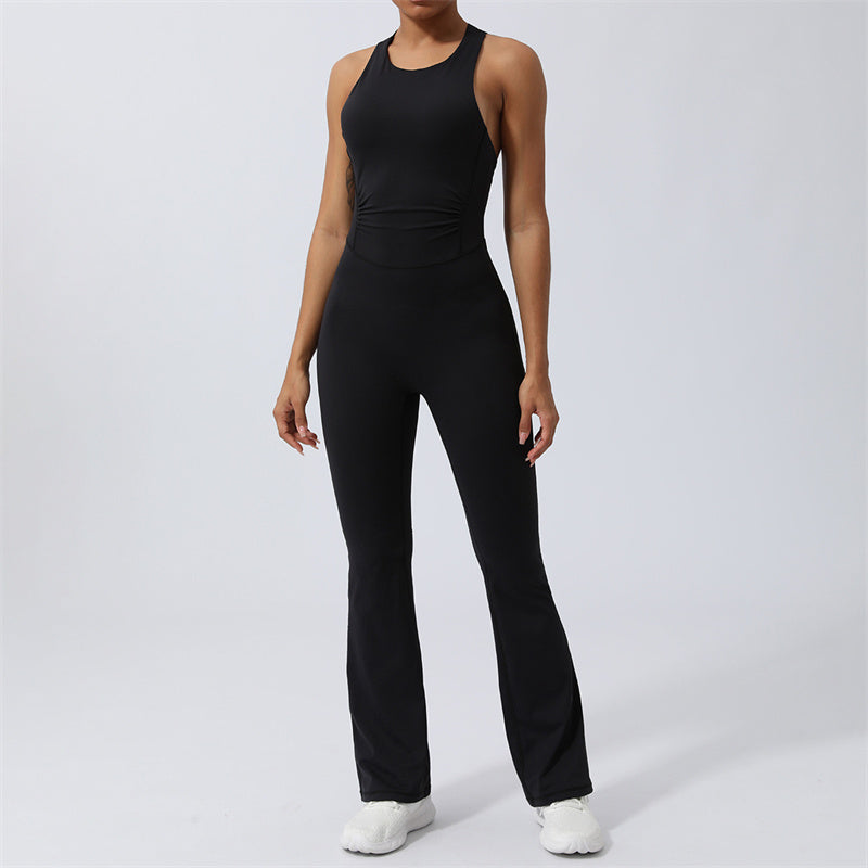 Buddha Stones Mujeres Entrenamiento Entrecruzado Sin Mangas Flare Mono Deportes Fitness Yoga Body - Negro - US8-10, UK/AU12-14, EU40-42 (XL) - image 22