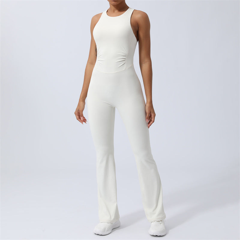Buddha Stones Mujeres Entrenamiento Entrecruzado Sin Mangas Flare Mono Deportes Fitness Yoga Body - Blanco - US8-10, UK/AU12-14, EU40-42 (XL) - image 10