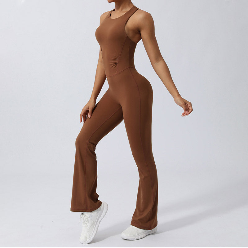 Buddha Stones Mujeres Entrenamiento Entrecruzado Sin Mangas Flare Mono Deportes Fitness Yoga Body - image 3