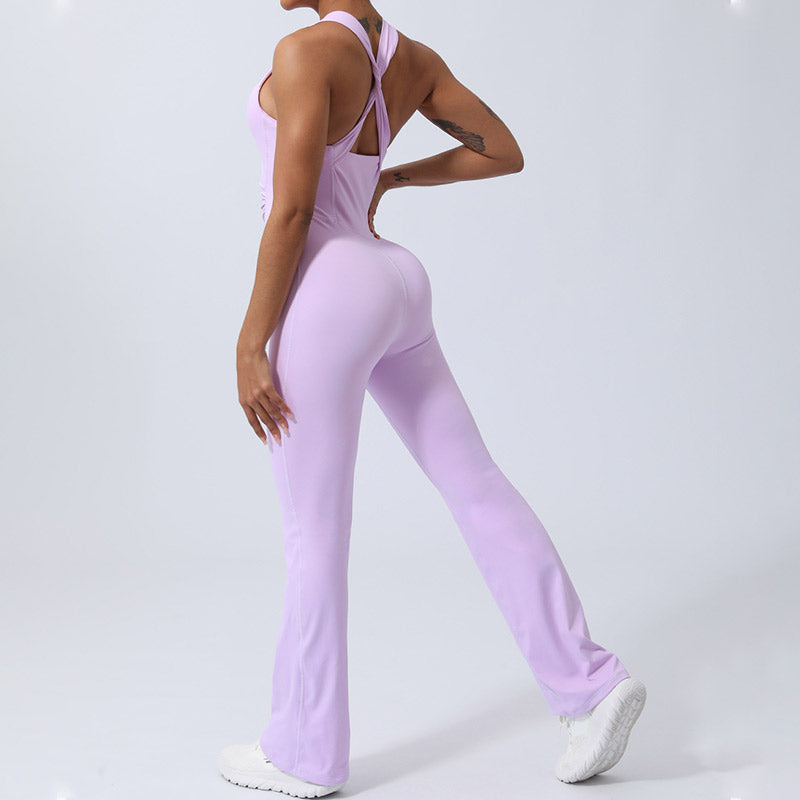 Buddha Stones Mujeres Entrenamiento Entrecruzado Sin Mangas Flare Mono Deportes Fitness Yoga Body - image 14