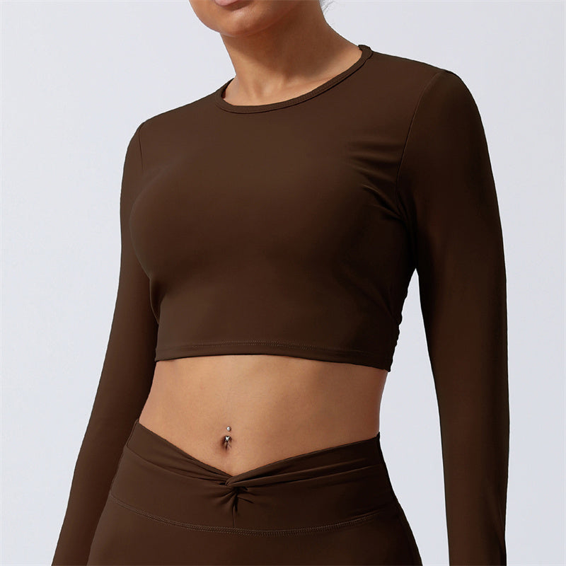 Buddha Stones Mujeres Entrenamiento Manga Larga Entrecruzada Sin Espalda Top Tee Leggings Deportes Fitness Yoga Traje