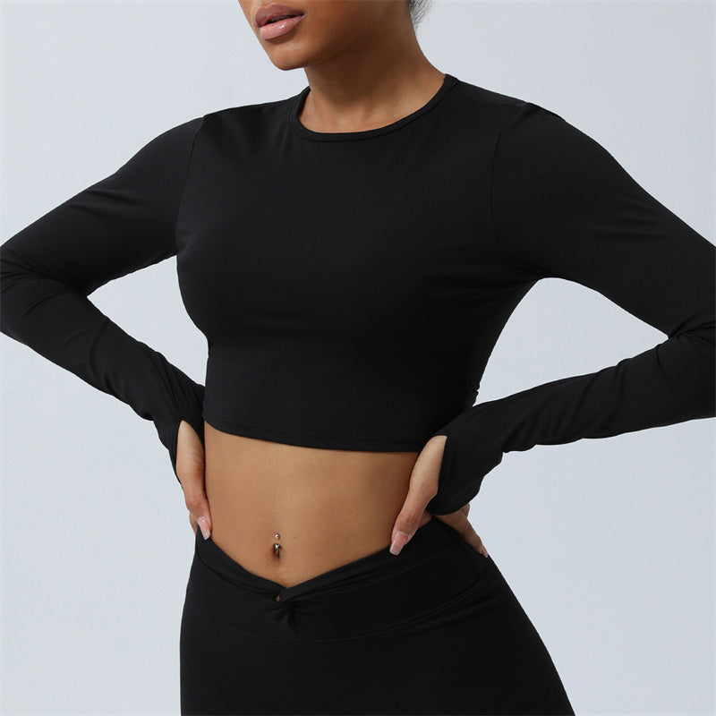 Buddha Stones Mujeres Entrenamiento Manga Larga Entrecruzada Sin Espalda Top Tee Leggings Deportes Fitness Yoga Traje