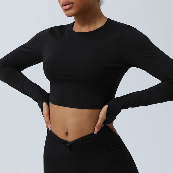 Buddha Stones Mujeres Entrenamiento Manga Larga Entrecruzada Sin Espalda Top Tee Leggings Deportes Fitness Yoga Traje