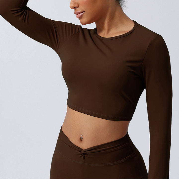 Buddha Stones Mujeres Entrenamiento Manga Larga Entrecruzada Sin Espalda Top Tee Leggings Deportes Fitness Yoga Traje