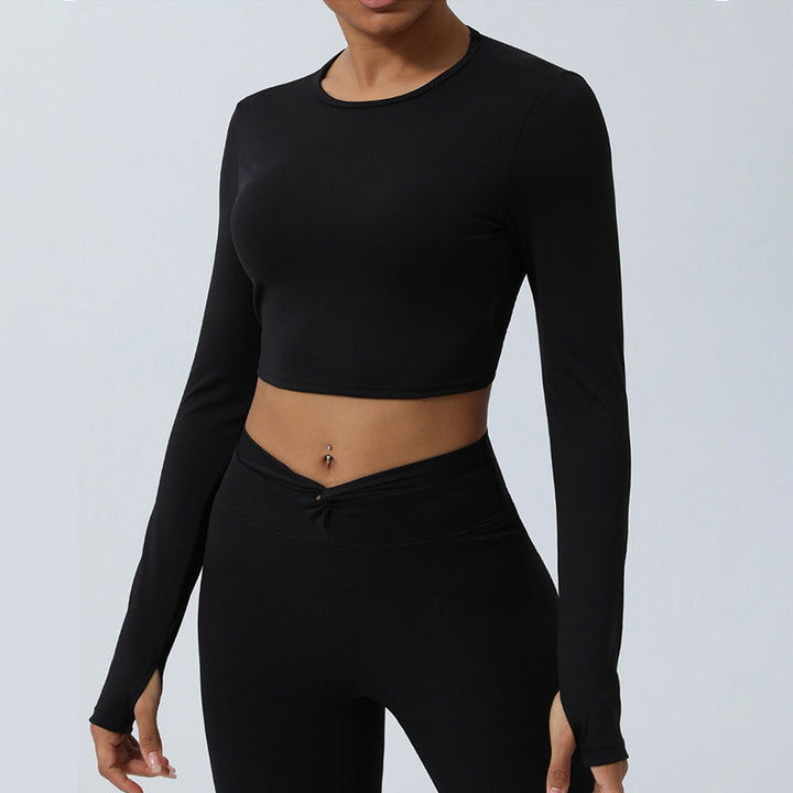 Buddha Stones Mujeres Entrenamiento Manga Larga Entrecruzada Sin Espalda Top Tee Leggings Deportes Fitness Yoga Traje