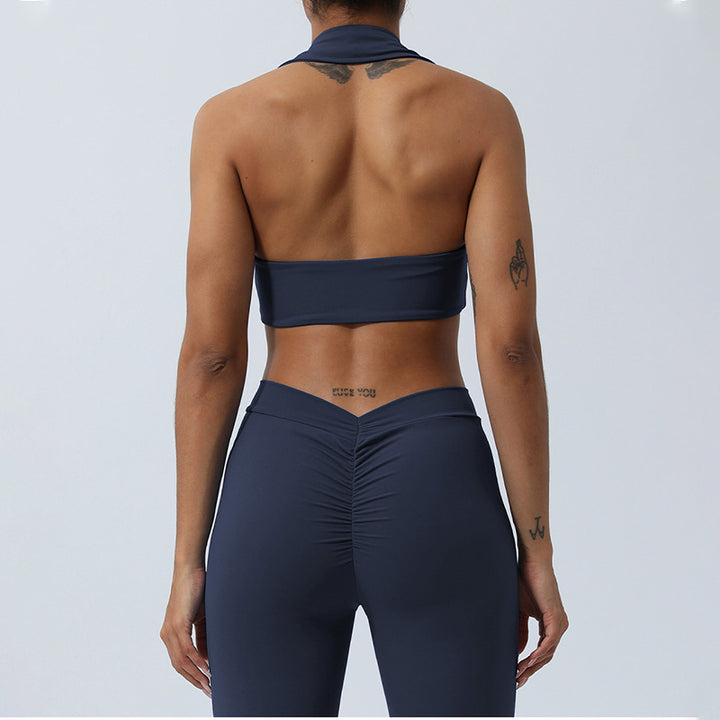 Buddha Stones - Conjunto de 2 piezas de entrenamiento sin mangas, sin espalda, pantalones cortos acampanados, deportes, fitness, yoga - image 15