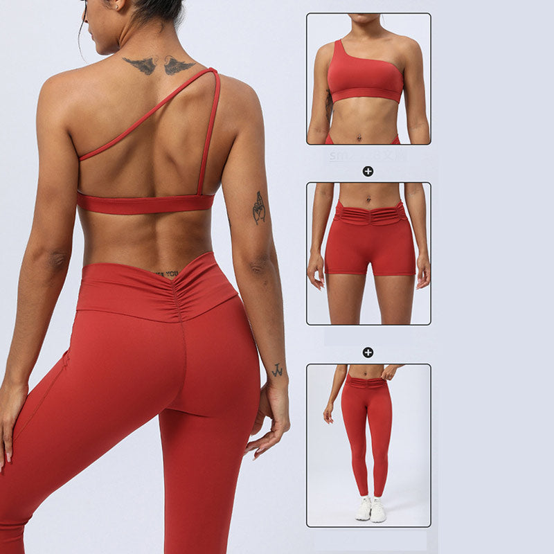 Buddha Stones 2 piezas sin espalda diseño asimétrico top sujetador pantalones cortos polainas pantalones fitness yoga conjunto - image 14