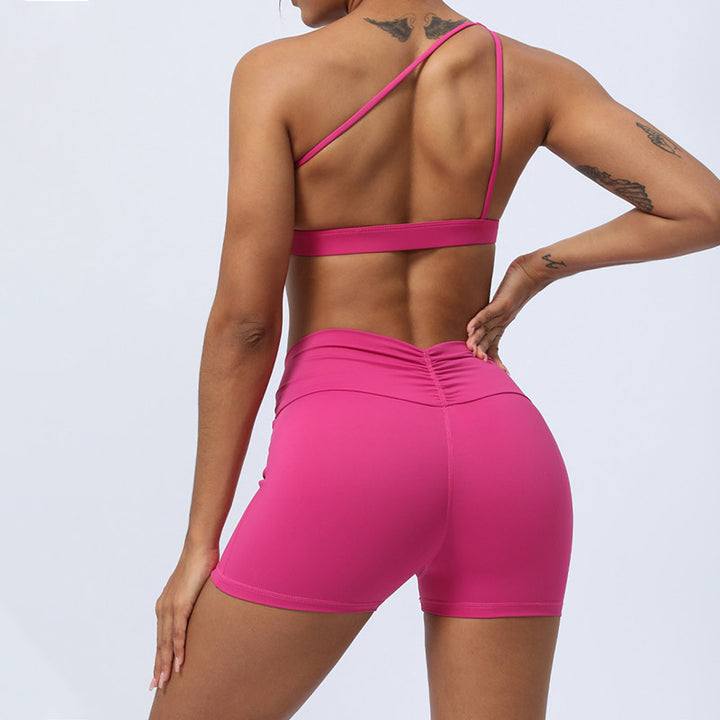 Buddha Stones 2 piezas sin espalda diseño asimétrico top sujetador pantalones cortos polainas pantalones fitness yoga conjunto - image 19