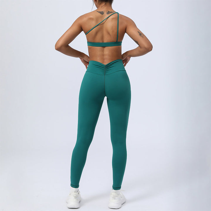 Buddha Stones 2 piezas sin espalda diseño asimétrico top sujetador pantalones cortos polainas pantalones fitness yoga conjunto - image 5