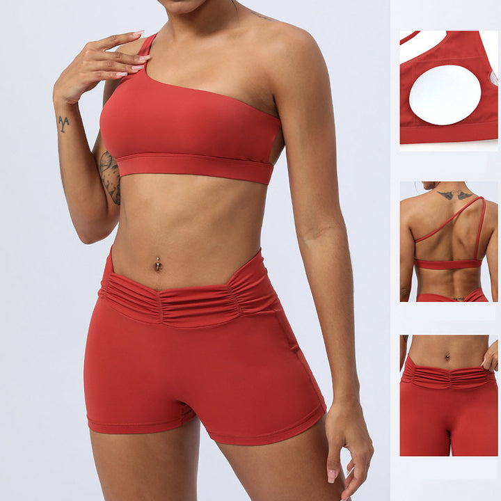 Buddha Stones 2 piezas sin espalda diseño asimétrico top sujetador pantalones cortos polainas pantalones fitness yoga conjunto - image 9