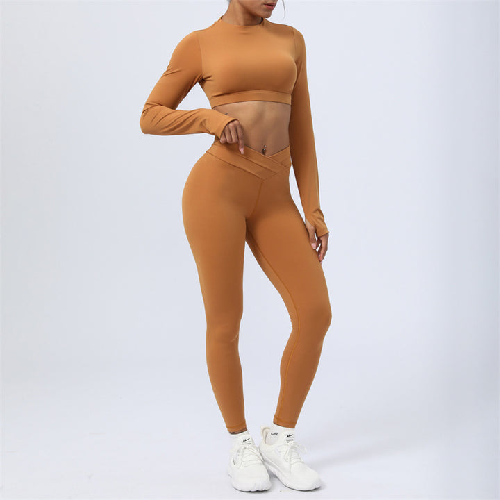 Buddha Stones - Conjunto de 2 piezas de manga larga sin espalda, sujetador, polainas, pantalones, fitness, yoga