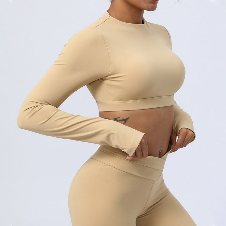 Buddha Stones - Conjunto de 2 piezas de manga larga sin espalda, sujetador, polainas, pantalones, fitness, yoga - image 14