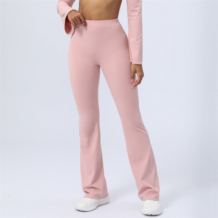Buddha Stones de manga larga sin espalda correa superior sujetador pantalones acampanados fitness yoga traje - Rosa - Pantalones - US8-10, UK/AU12-14, EU40-42 (XL)  - image 34