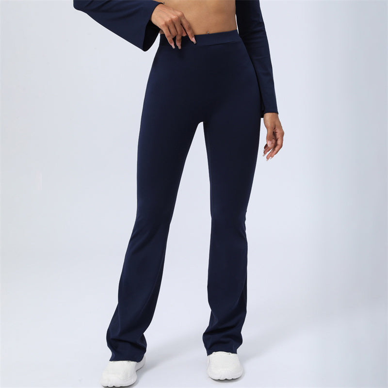 Buddha Stones de manga larga sin espalda correa superior sujetador pantalones acampanados fitness yoga traje - Azul oscuro - Pantalones - US8-10, UK/AU12-14, EU40-42 (XL)  - image 28