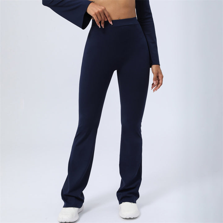 Buddha Stones de manga larga sin espalda correa superior sujetador pantalones acampanados fitness yoga traje - Azul oscuro - Pantalones - US8-10, UK/AU12-14, EU40-42 (XL)  - image 28