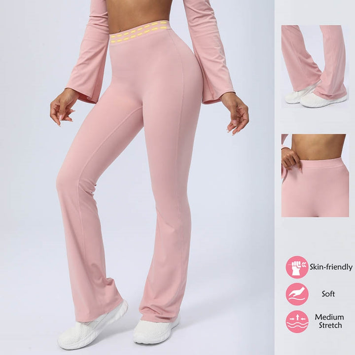 Buddha Stones de manga larga sin espalda correa superior sujetador pantalones acampanados fitness yoga traje - image 37