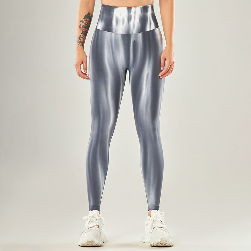 Pantalones deportivos con estampado de teñido anudado sin costuras con Buddha Stones, polainas deportivas de cintura alta, pantalones de yoga para mujer