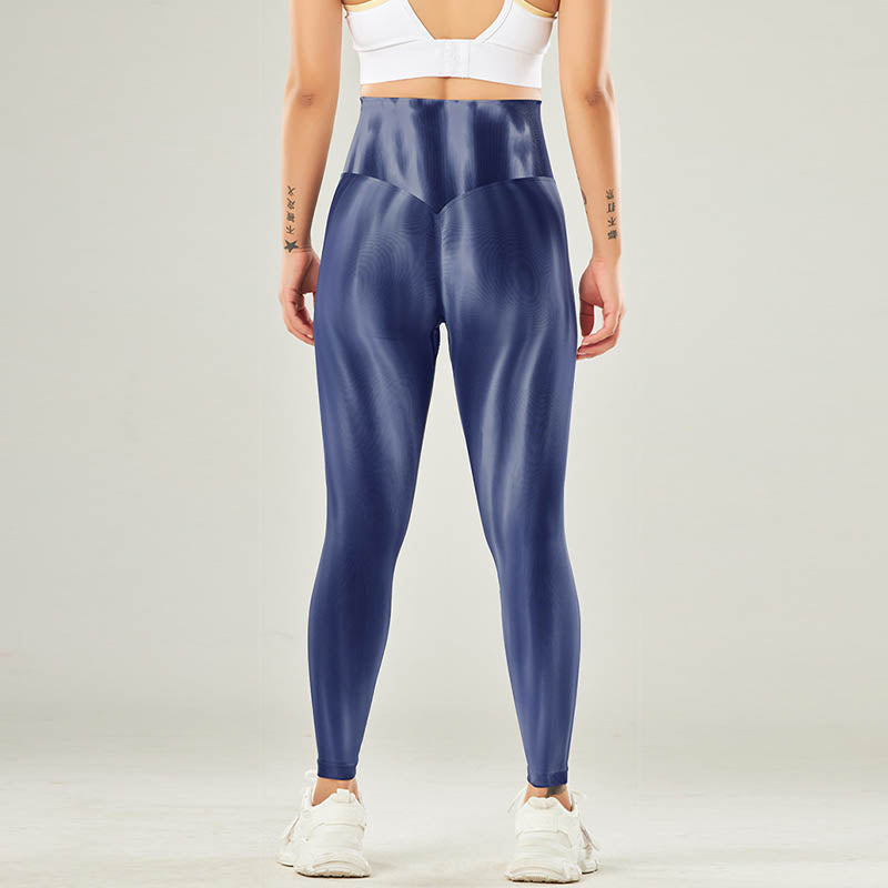 Pantalones deportivos con estampado de teñido anudado sin costuras con Buddha Stones, polainas deportivas de cintura alta, pantalones de yoga para mujer