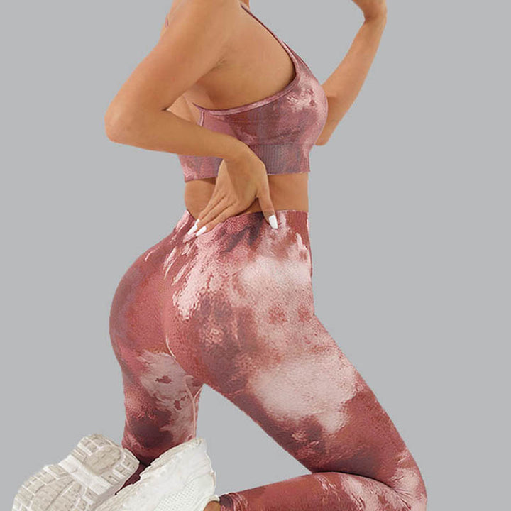 Buddha Stones - Conjunto de 2 piezas con estampado de camuflaje, espalda cruzada, correa cruzada, sujetador, pantalones cortos, polainas, pantalones de fitness y yoga - image 14