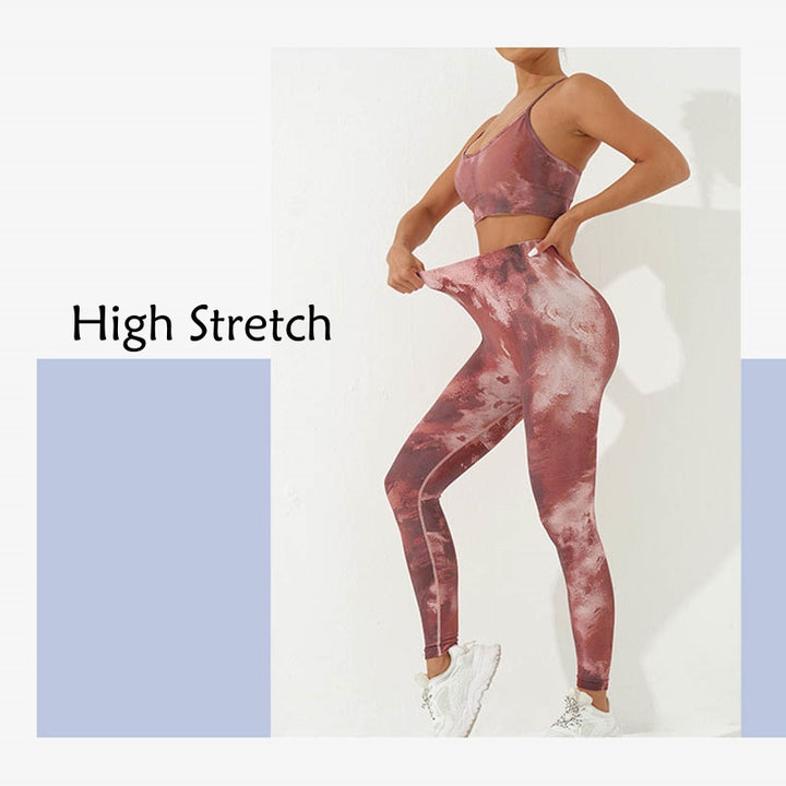 Buddha Stones - Conjunto de 2 piezas con estampado de camuflaje, espalda cruzada, correa cruzada, sujetador, pantalones cortos, polainas, pantalones de fitness y yoga - image 15