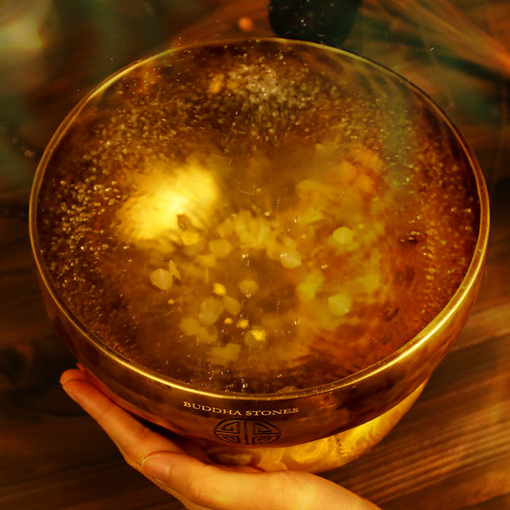 Cuenco tibetano de luna llena con arcoíris lunar, hecho a mano para sanación y meditación. Juego de cuencos de sonido de energía positiva. - image 1