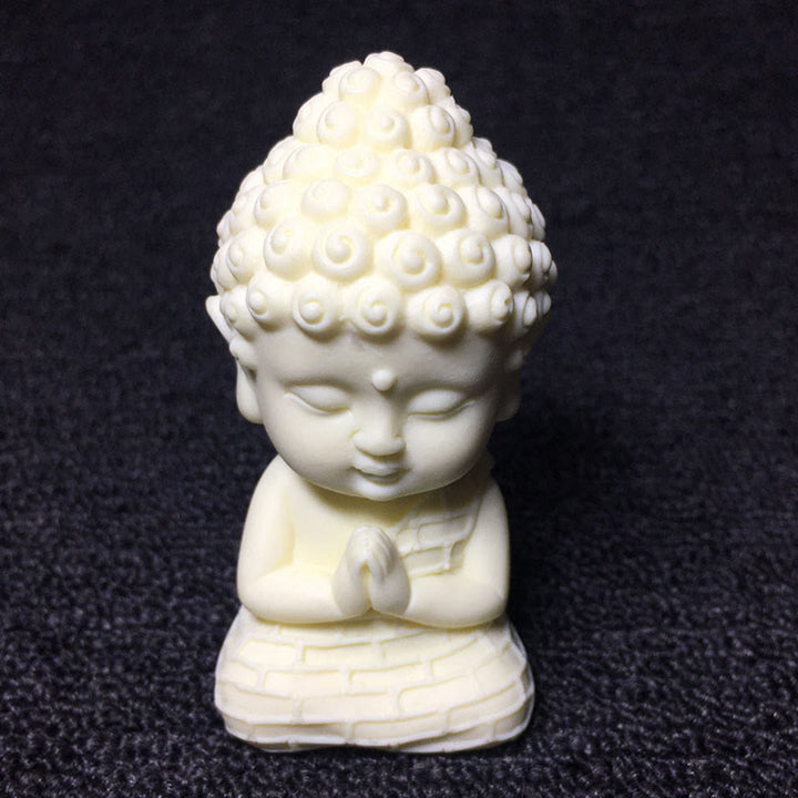 Buddha Stones Mini fruta de marfil Tathagata Buda Lotus Kwan Yin Avalokitesvara Manjusri Samantabhadra Serenity decoración de escritorio - Buda Tathagata 8,5*4,5*4,5 cm - image 9