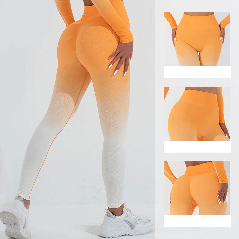 Buddha Stones Degradado Manga Larga Crop Top Tee Bra Leggings Pantalones Fitness Yoga Outfit - image 23