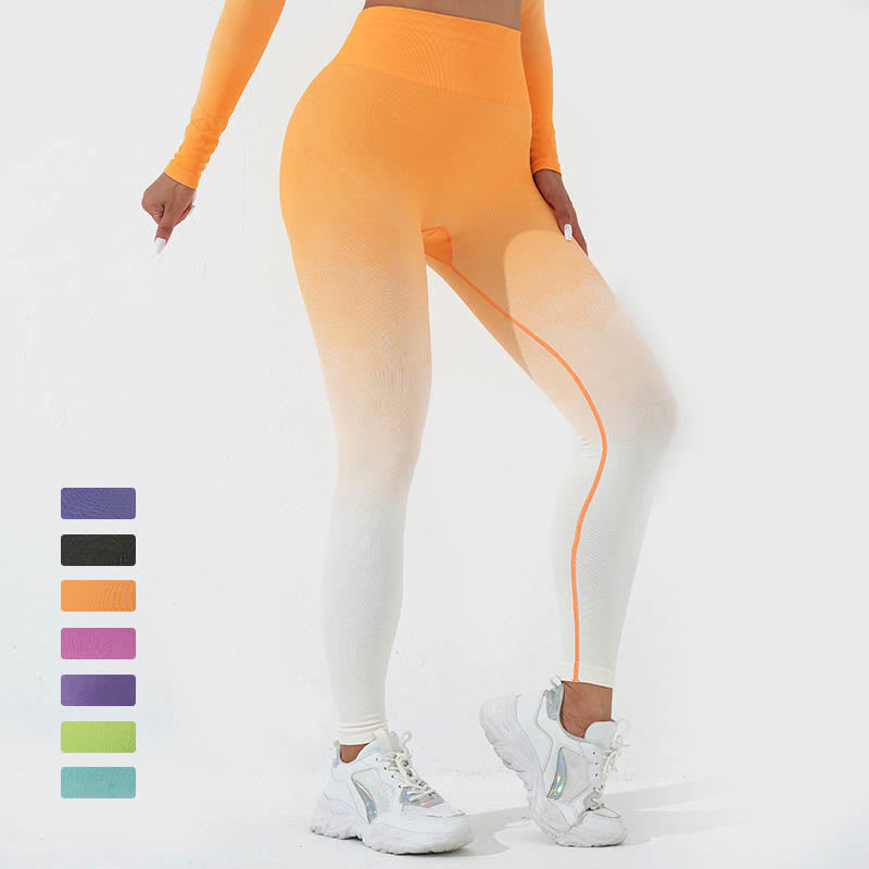 Buddha Stones Degradado Manga Larga Crop Top Tee Bra Leggings Pantalones Fitness Yoga Outfit - image 24