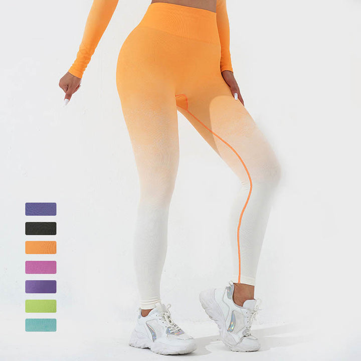 Buddha Stones Degradado Manga Larga Crop Top Tee Bra Leggings Pantalones Fitness Yoga Outfit - image 24