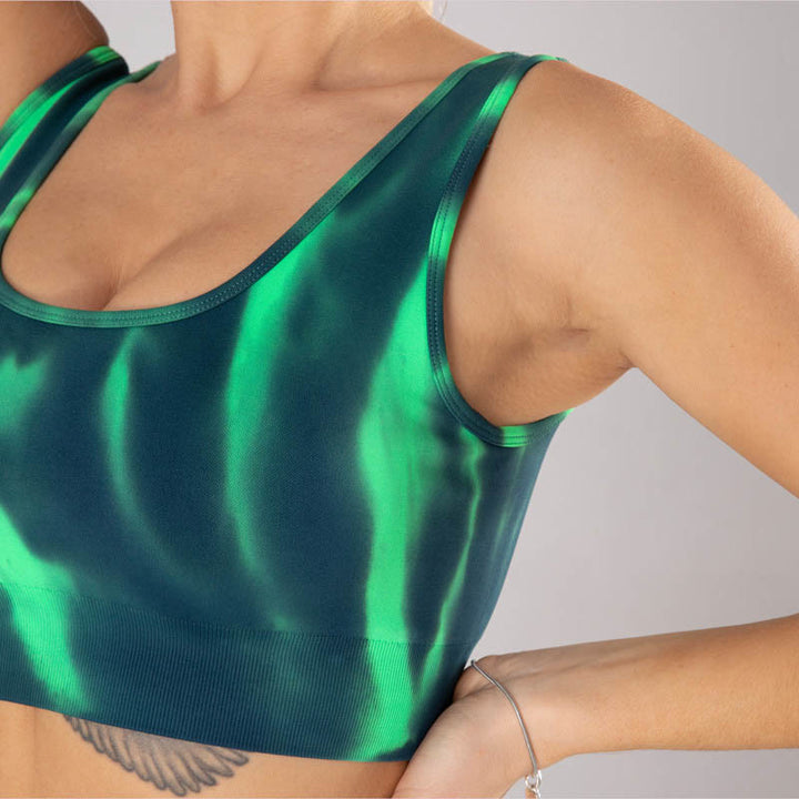 Buddha Stones 2 piezas Tie Dye sin costuras Crop Top sujetador pantalones cortos deportes fitness gimnasio yoga trajes