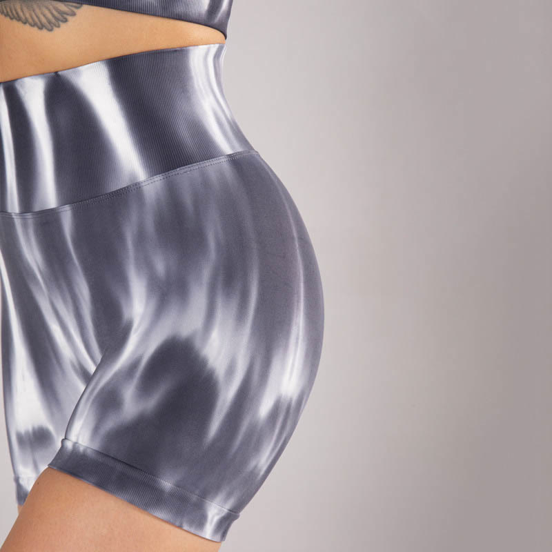 Buddha Stones 2 piezas Tie Dye sin costuras Crop Top sujetador pantalones cortos deportes fitness gimnasio yoga trajes
