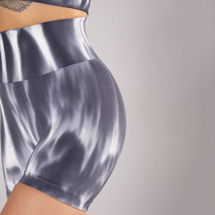 Buddha Stones 2 piezas Tie Dye sin costuras Crop Top sujetador pantalones cortos deportes fitness gimnasio yoga trajes