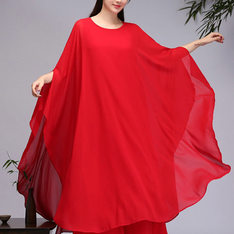 Vestido midi con diseño Simple de Buddha Stones, pantalones de pierna ancha, ropa de meditación, práctica Zen espiritual, Yoga y baile - Rojo - Vestido midi (solo vestido) - US8-10，UK/AU12-14，EU40-42 (2XL) - image 14