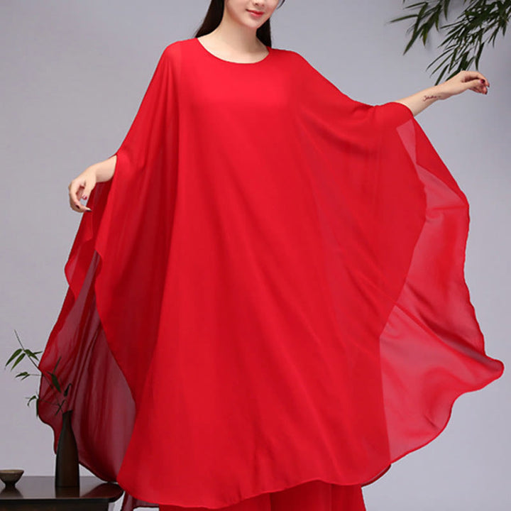 Vestido midi con diseño Simple de Buddha Stones, pantalones de pierna ancha, ropa de meditación, práctica Zen espiritual, Yoga y baile - Rojo - Vestido midi (solo vestido) - US8-10，UK/AU12-14，EU40-42 (2XL) - image 14