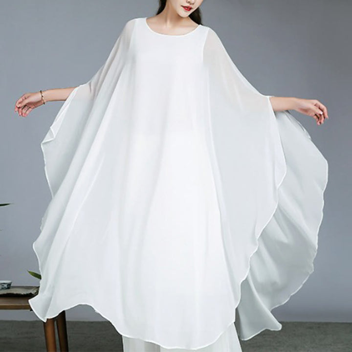 Vestido midi con diseño Simple de Buddha Stones, pantalones de pierna ancha, ropa de meditación, práctica Zen espiritual, Yoga y baile - Blanco - Vestido midi (solo vestido) - US8-10，UK/AU12-14，EU40-42 (2XL) - image 6