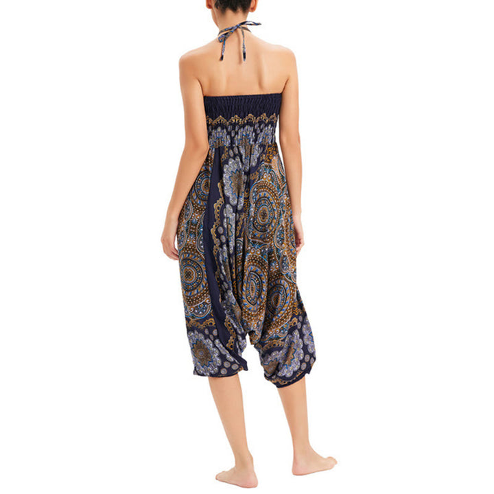Buddha Stones, ropa de dos estilos, patrón de flores de Mandala, pantalones bombachos holgados ahumados, mono, pantalones de cintura alta - image 26