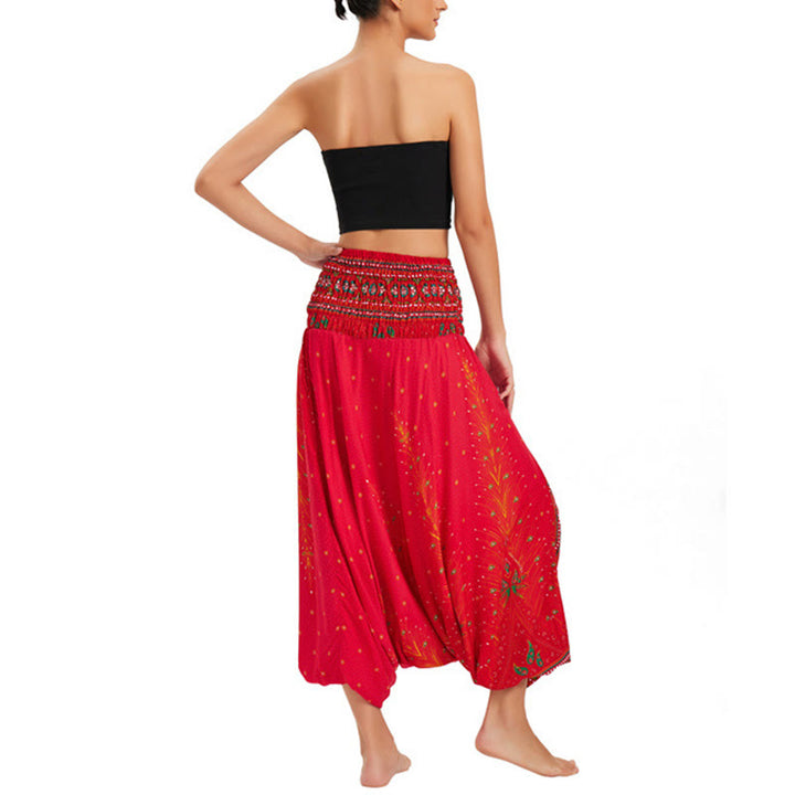 Buddha Stones, ropa de dos estilos, pantalones bombachos holgados con plumas de pavo real, mono, pantalones de cintura alta - image 21