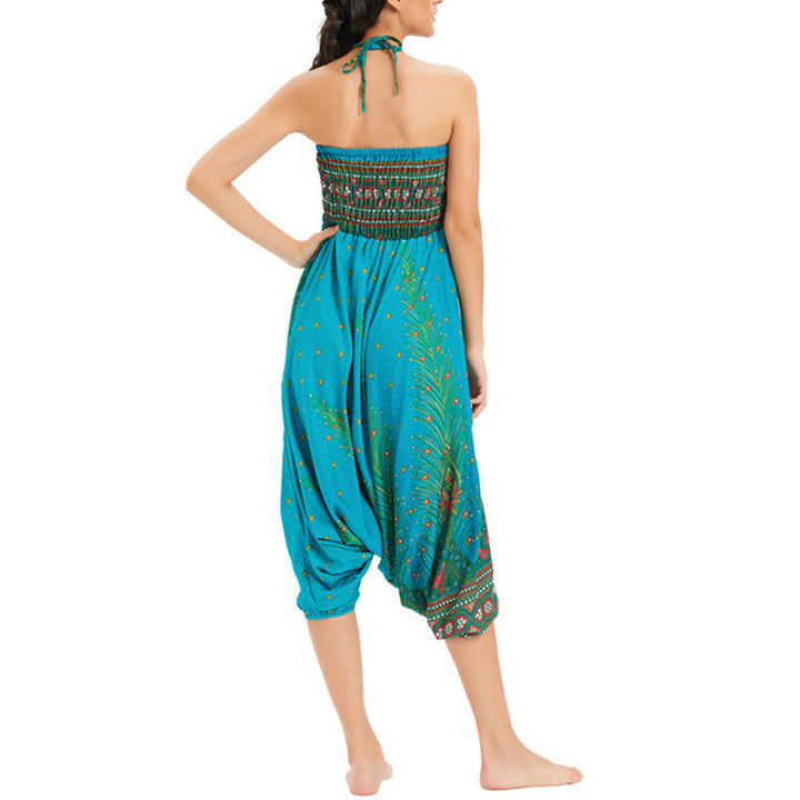 Buddha Stones, ropa de dos estilos, pantalones bombachos holgados con plumas de pavo real, mono, pantalones de cintura alta - image 31