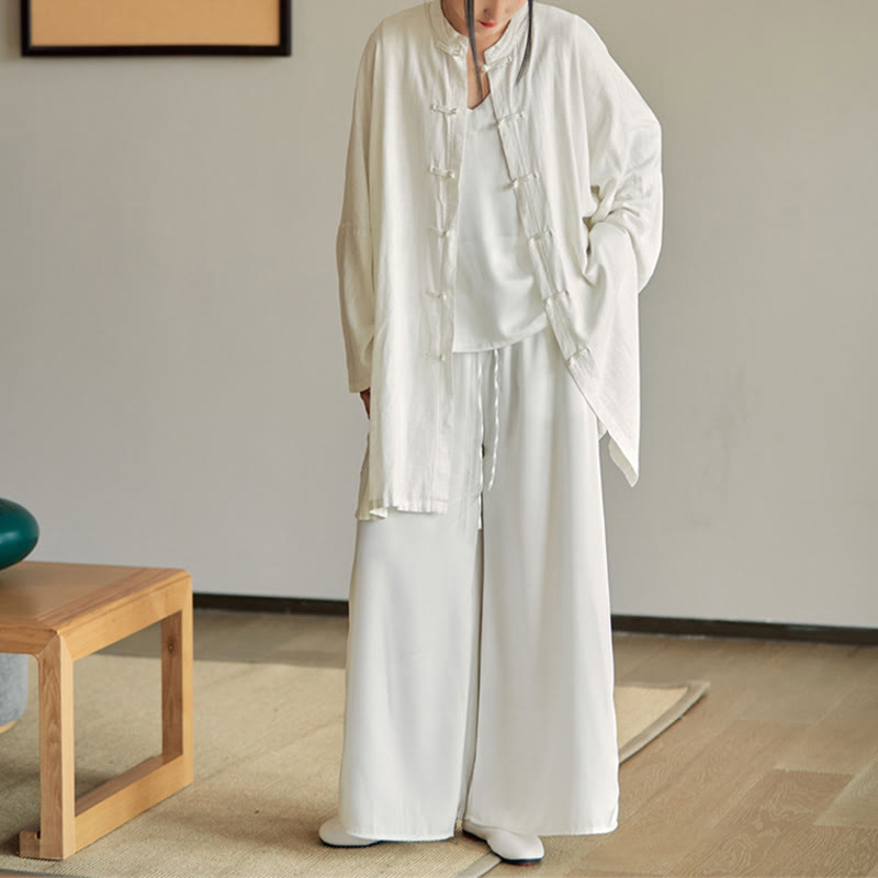 Camisa con diseño de botones de rana y Buddha Stones , Top de meditación Zen Tai Chi, chaqueta de lino y algodón - image 20