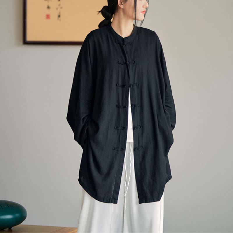 Camisa con diseño de botones de rana y Buddha Stones , Top de meditación Zen Tai Chi, chaqueta de lino y algodón - image 26