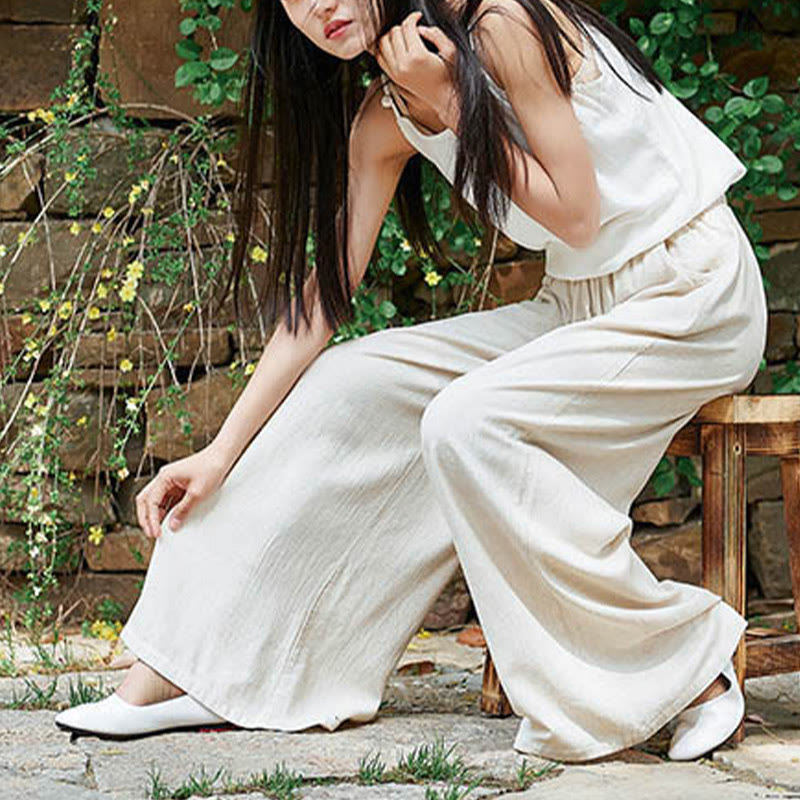 Pantalones de pierna ancha lisos con Buddha Stones , pantalones de yoga para mujer con bolsillos - image 6