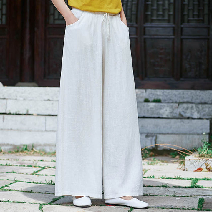 Pantalones de pierna ancha lisos con Buddha Stones , pantalones de yoga para mujer con bolsillos - image 18